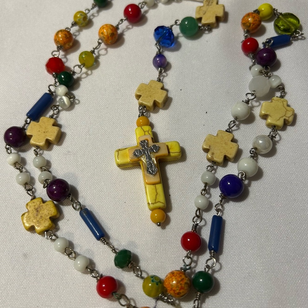 Yellow Cross Rosary